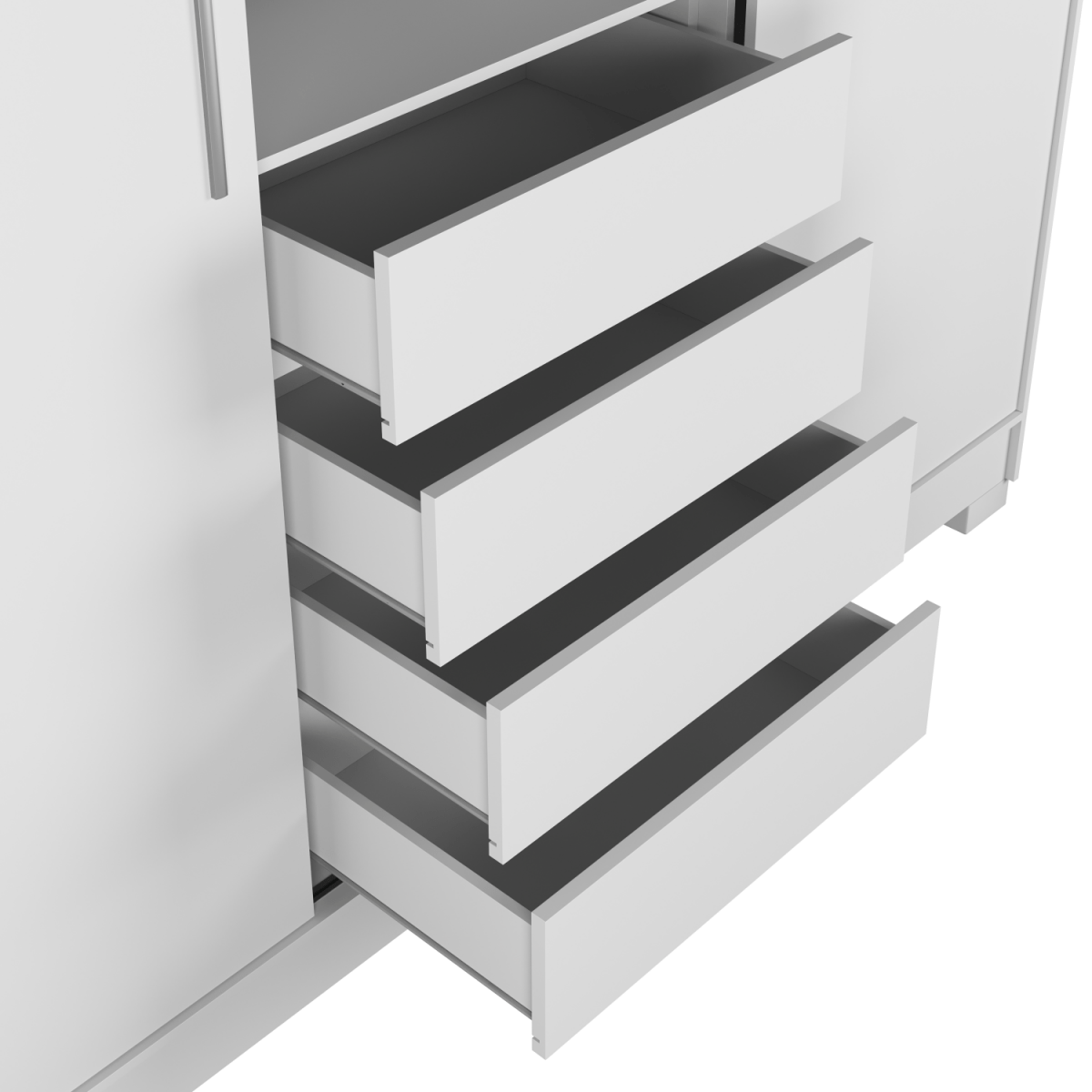 Guarda - Roupa 2 Portas de Correr c/ Espelho Italo 184cm Branco - Província - Guarda - roupas