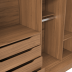 Guarda - Roupa Casal 2 Portas de Correr 4 Gavetas Montclair 186cm Canella com Off - White Fosco - Província - Guarda - roupas