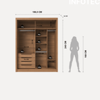 Guarda - Roupa Casal 2 Portas de Correr 4 Gavetas Montclair 186cm Canella com Off - White Fosco - Província - Guarda - roupas