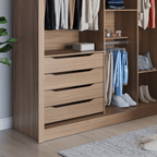 Guarda - Roupa Casal 2 Portas de Correr 4 Gavetas Montclair 186cm Canella com Off - White Fosco - Província - Guarda - roupas