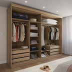 Guarda Roupa Casal 2 Portas de Correr c/ Espelho Gavino 238cm Branco - Província - Guarda - roupas