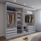 Guarda Roupa Casal 2 Portas de Correr c/ Espelho Gavino 238cm Branco - Província - Guarda - roupas