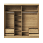 Guarda Roupa Casal 2 Portas de Correr c/ Espelho Gavino 238cm Carvalho - Província - Guarda - roupas