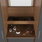 Guarda - Roupa Casal 2 Portas de Correr c/ Espelho Italo Carvalho com Grafite - Província - Guarda - roupas