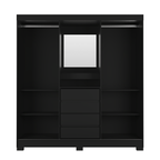 Guarda - Roupa Casal 2 Portas de Correr c/ Espelho Italo Preto - Província - Guarda - roupas