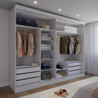 Guarda Roupa Casal 2 Portas de Correr com Espelho Gavino 238cm Branco - Província - Guarda - roupas