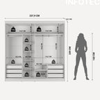 Guarda Roupa Casal 2 Portas de Correr com Espelho Gavino 238cm Branco - Província - Guarda - roupas