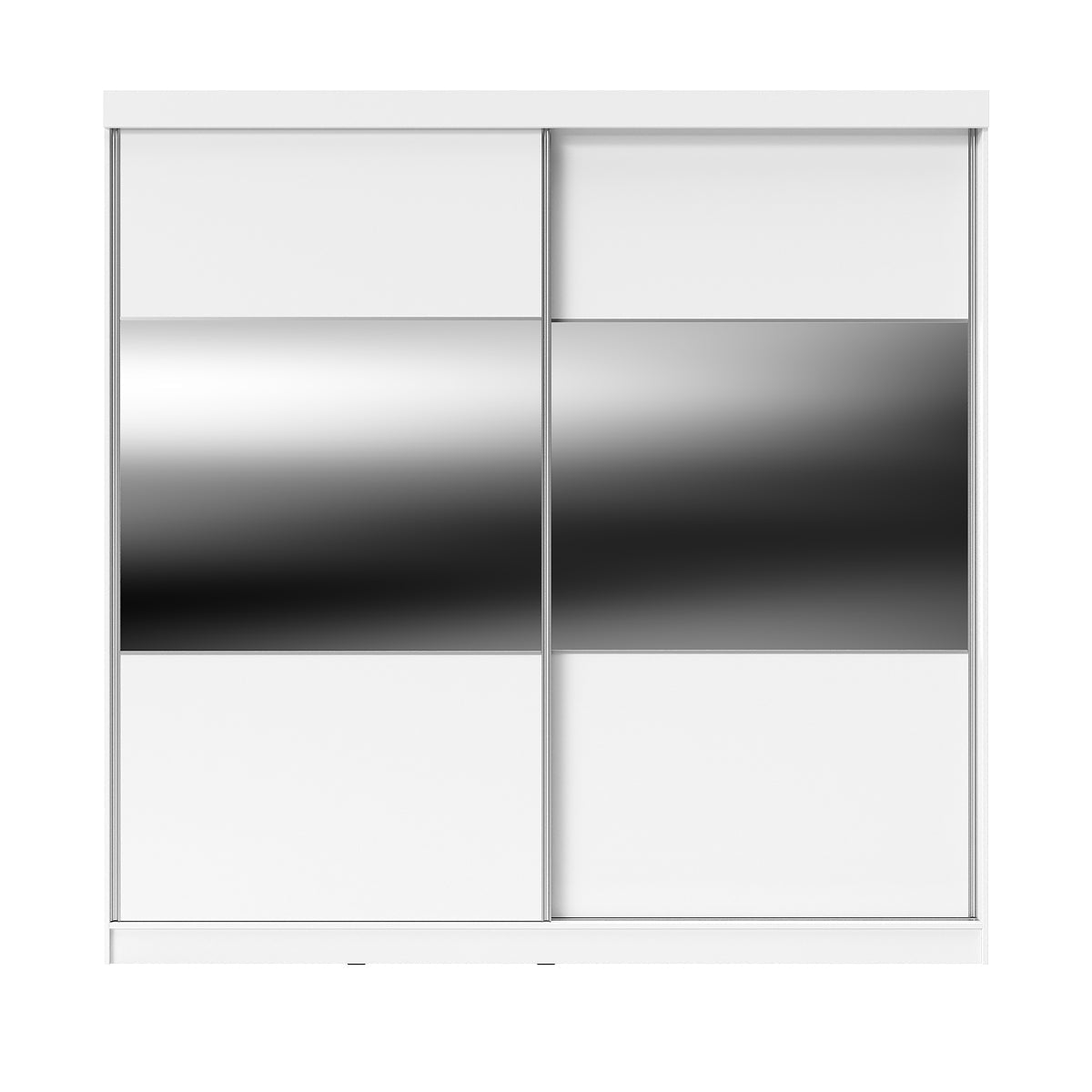 Guarda Roupa Casal 2 Portas de Correr com Espelho Gavino 238cm Branco - Província - Guarda - roupas