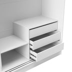 Guarda Roupa Casal 2 Portas de Correr com Espelho Gavino 238cm Branco - Província - Guarda - roupas