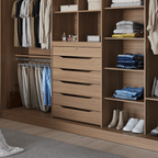 Guarda - Roupa Casal 3 Portas de Correr 6 Gavetas Montclair 275cm Canella com Off - White Fosco - Província - Guarda - roupas