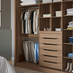 Guarda - Roupa Casal 3 Portas de Correr 6 Gavetas Montclair 275cm Canella com Off - White Fosco - Província - Guarda - roupas