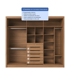 Guarda - Roupa Casal 3 Portas de Correr 6 Gavetas Montclair 275cm Canella com Off - White Fosco - Província - Guarda - roupas