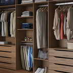 Guarda - Roupa Casal 3 Portas de Correr 8 Gavetas Montclair 275 cm Canella com Off - White Fosco - Província - Guarda - roupas