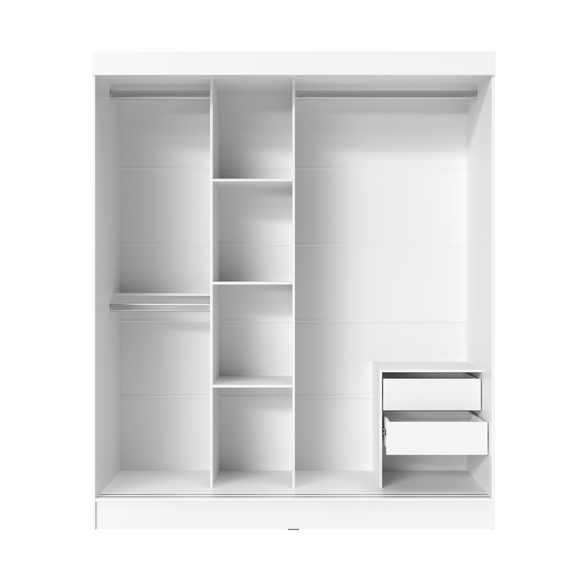 Guarda Roupa Casal 3 Portas de Correr c/ Espelho Vittorio 172cm Branco - Província - Guarda - roupas