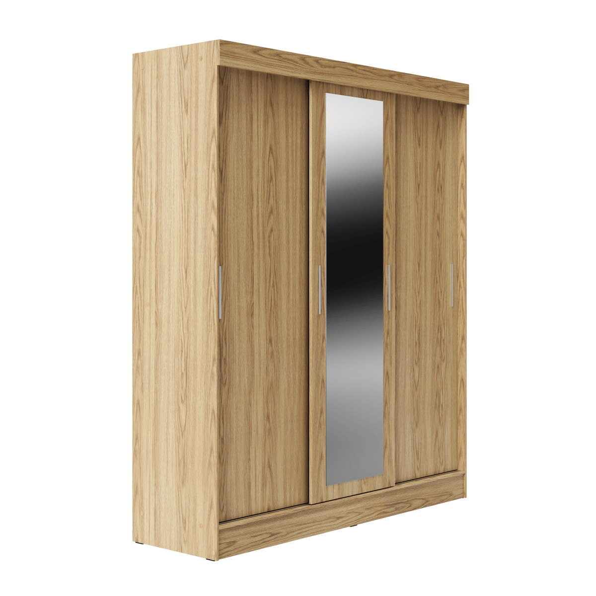 Guarda Roupa Casal 3 Portas de Correr c/ Espelho Vittorio 172cm Carvalho - Província - Guarda - roupas