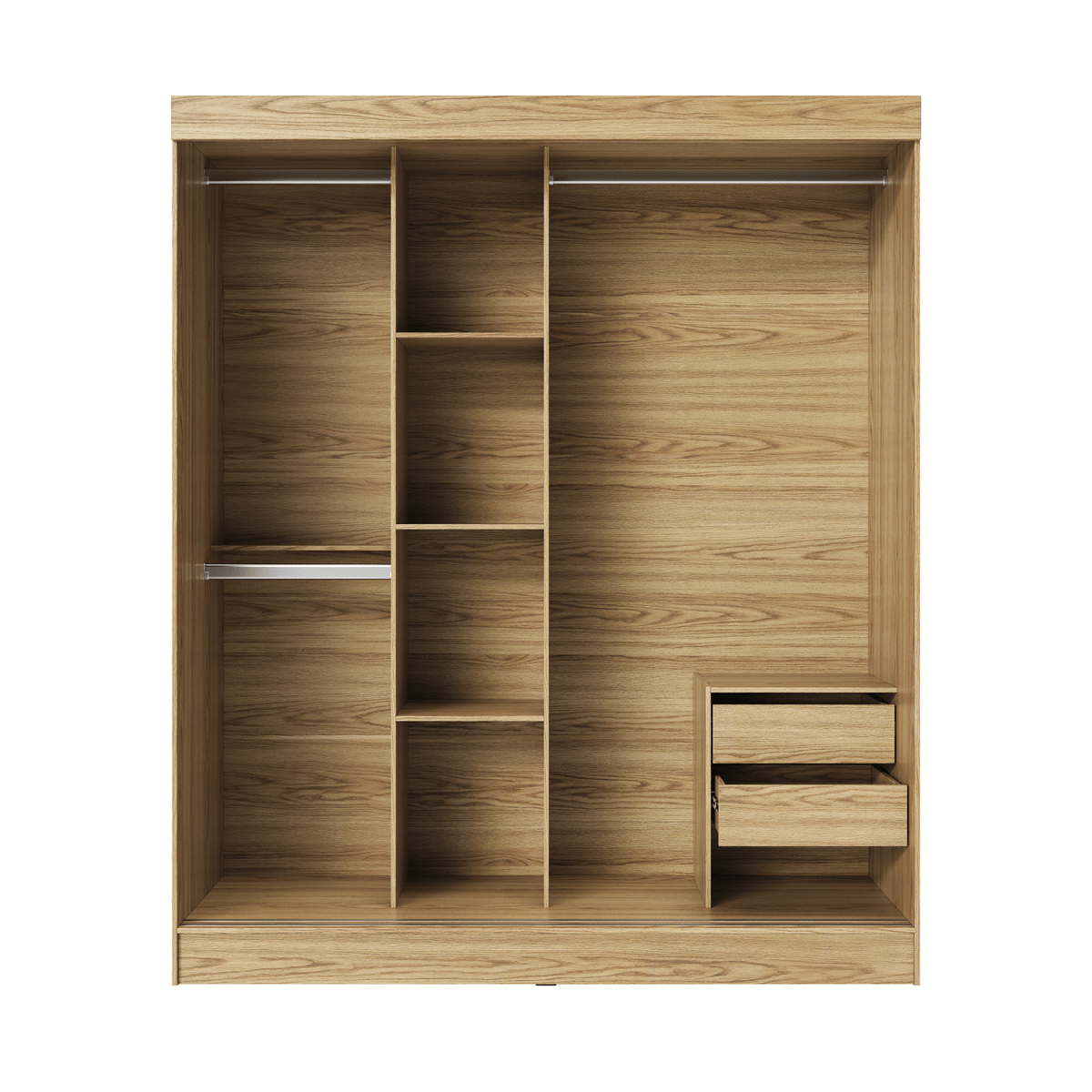 Guarda Roupa Casal 3 Portas de Correr c/ Espelho Vittorio 172cm Carvalho/Grafite - Província - Guarda - roupas