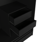 Guarda Roupa Casal 3 Portas de Correr c/ Espelho Vittorio 172cm Preto - Província - Guarda - roupas