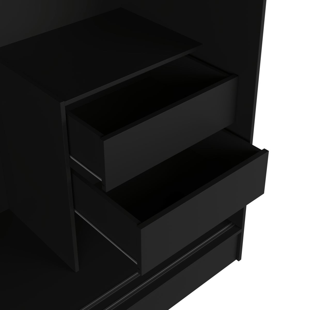 Guarda Roupa Casal 3 Portas de Correr c/ Espelho Vittorio 172cm Preto - Província - Guarda - roupas