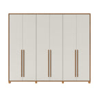 Guarda Roupa Casal 6 portas 100% MDF com Espelho Interno Rockford 274cm Canella com Off - White Fosco - Província - Guarda - roupas