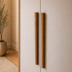 Guarda Roupa Casal 6 portas 100% MDF com Espelho Interno Rockford 274cm Canella com Off - White Fosco - Província - Guarda - roupas