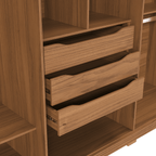 Guarda - Roupa Casal 6 Portas 3 Gavetas 100% MDF Memphis 246cm Canella com Off - White Fosco - Província - Guarda - roupas