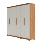 Guarda Roupa Casal 6 Portas 3 Gavetas 100% MDF Memphis 246cm Canella com Off - White Fosco - Província - Guarda - roupas