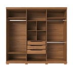 Guarda - Roupa Casal 6 Portas 3 Gavetas 100% MDF Memphis 246cm Canella com Off - White Fosco - Província - Guarda - roupas