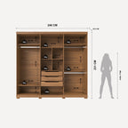 Guarda Roupa Casal 6 Portas 3 Gavetas 100% MDF Memphis 246cm Canella - Província - Guarda - roupas