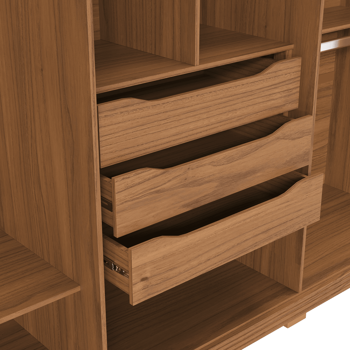 Guarda - Roupa Casal 6 Portas 3 Gavetas 100% MDF Memphis 246cm Canella - Província - Guarda - roupas