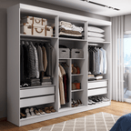 Guarda - Roupa Casal 6 Portas 4 Gavetas Lazzaro 231cm Preto - Província - Guarda - roupas