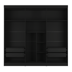 Guarda - Roupa Casal 6 Portas 4 Gavetas Lazzaro 231cm Preto - Província - Guarda - roupas