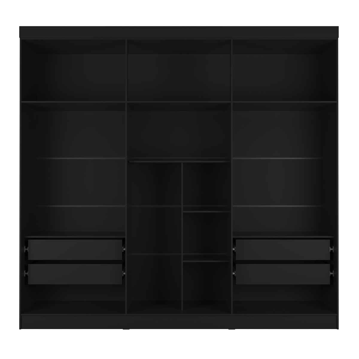 Guarda - Roupa Casal 6 Portas 4 Gavetas Lazzaro 231cm Preto - Província - Guarda - roupas