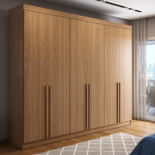 Guarda - Roupa Casal 6 Portas 4 Gavetas Lazzaro 231cm Preto - Província - Guarda - roupas