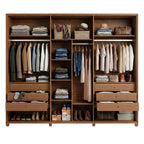 Guarda Roupa Casal 6 Portas com Espelho 100% MDF Dayton 274cm Canella com Off White Fosco - Província - Guarda-roupas