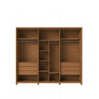Guarda Roupa Casal 6 Portas com Espelho 100% MDF Dayton 274cm Canella com Off White Fosco