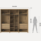 Guarda Roupa Casal Dayton 6 portas 100% MDF com Espelho Dayton Carvalho com Off White - Província - Guarda-roupas