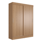 Guarda Roupa Solteiro 2 Portas de Correr Orazio 135cm Carvalho com Off White - Província - Guarda - roupas