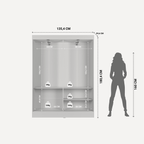 Guarda Roupa Solteiro 2 Portas de Correr Orazio 135cm Carvalho com Off White - Província - Guarda - roupas