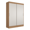 Guarda Roupa Solteiro 2 Portas de Correr Orazio 135cm Carvalho com Off White - Província - Guarda - roupas