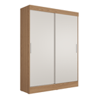 Guarda Roupa Solteiro 2 Portas de Correr Orazio 135cm Carvalho com Off White - Província - Guarda - roupas