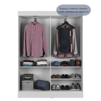 Guarda Roupa Solteiro 2 Portas de Correr Orazio 135cm Carvalho com Off White - Província - Guarda - roupas