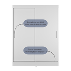 Guarda Roupa Solteiro 2 Portas de Correr Orazio 135cm Carvalho com Off White - Província - Guarda - roupas