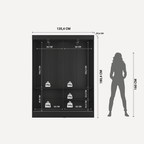 Guarda Roupa Solteiro 2 Portas de Correr Orazio 135cm Carvalho com Off White - Província - Guarda - roupas