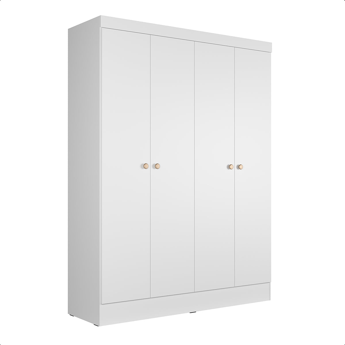 Guarda Roupa Solteiro 4 Portas Renzo 135cm Branco - Província - Guarda - roupas