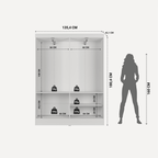 Guarda Roupa Solteiro 4 Portas Renzo 135cm Carvalho com Off White - Província - Guarda - roupas