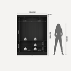 Guarda Roupa Solteiro 4 Portas Renzo 135cm Carvalho com Off White - Província - Guarda - roupas