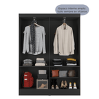 Guarda Roupa Solteiro 4 Portas Renzo 135cm Carvalho com Off White - Província - Guarda - roupas