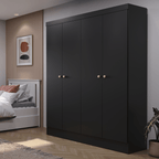 Guarda Roupa Solteiro 4 Portas Renzo 135cm Carvalho com Off White - Província - Guarda - roupas