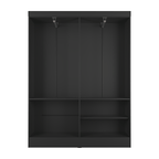 Guarda Roupa Solteiro 4 Portas Renzo 135cm Carvalho com Off White - Província - Guarda - roupas