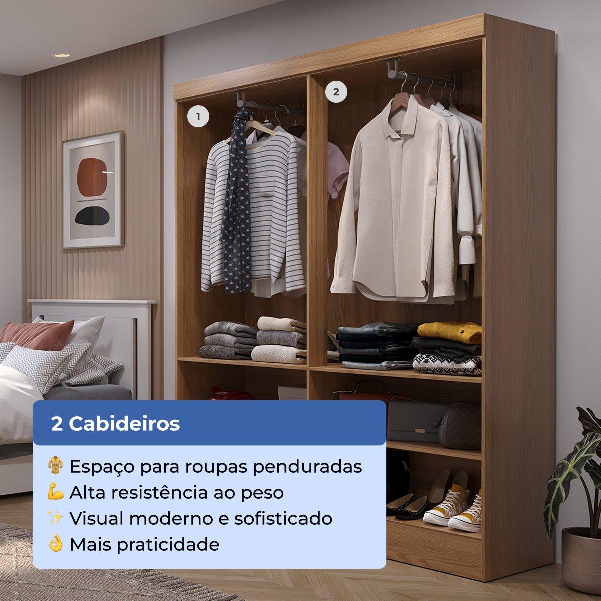 Guarda Roupa Solteiro 4 Portas Renzo 135cm Carvalho - Província - Guarda - roupas